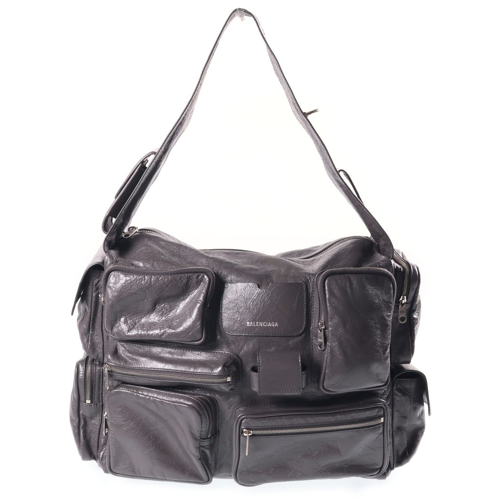 BALENCIAGA(バレンシアガ) スーパービジー ラージ カーフスキン レザー スリングバッグ ショルダーバッグ グレー 702168 レディース