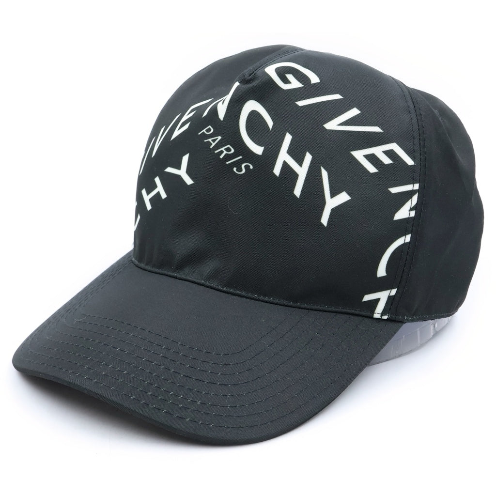 GIVENCHY(ジバンシィ) Symmetrical Logo シンメトリカルロゴプリント ナイロン ベースボール キャップ ブラック レディース