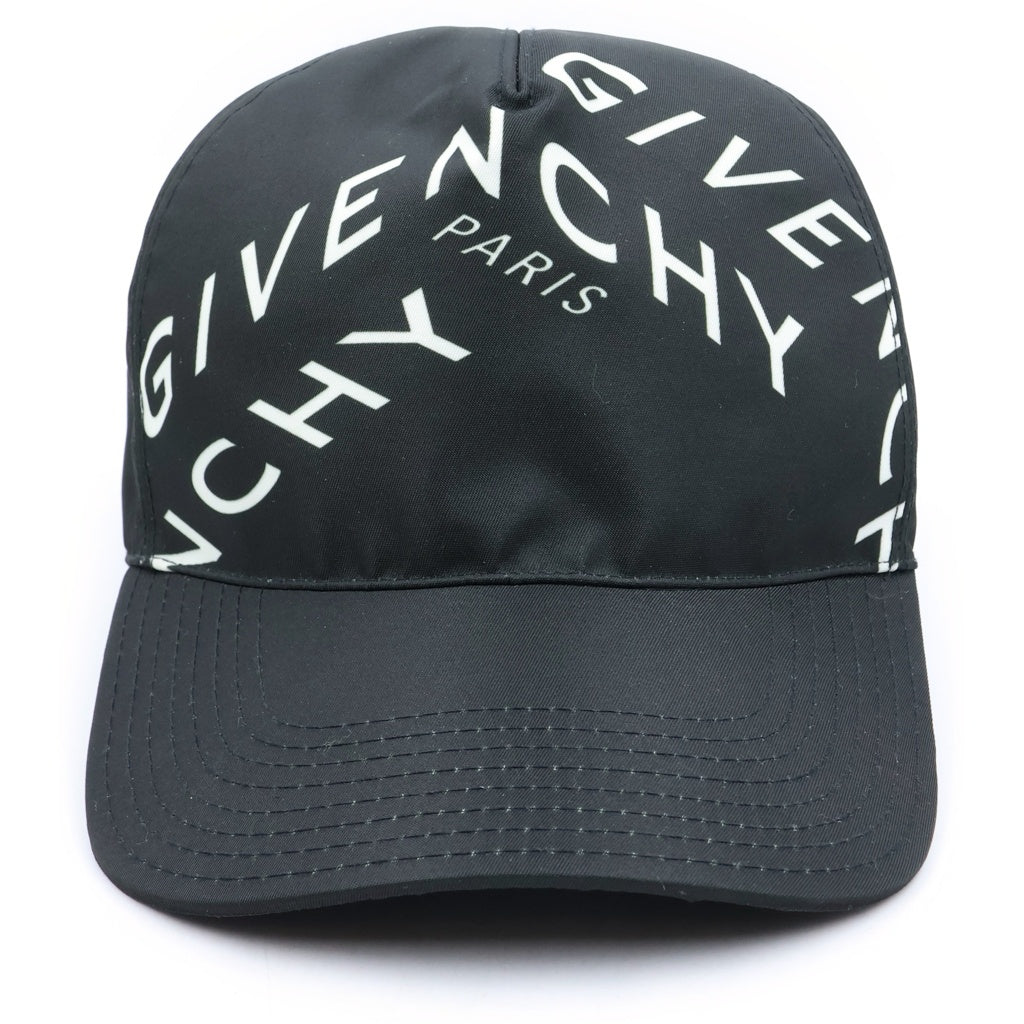 GIVENCHY(ジバンシィ) Symmetrical Logo シンメトリカルロゴプリント ナイロン ベースボール キャップ ブラック レディース