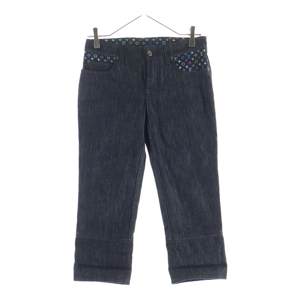 LOUIS VUITTON(ルイヴィトン) 09SS モノグラムマルチカラー ショート デニム パンツ ジーンズ ブラック レディース RW091W WOPA02DAZ