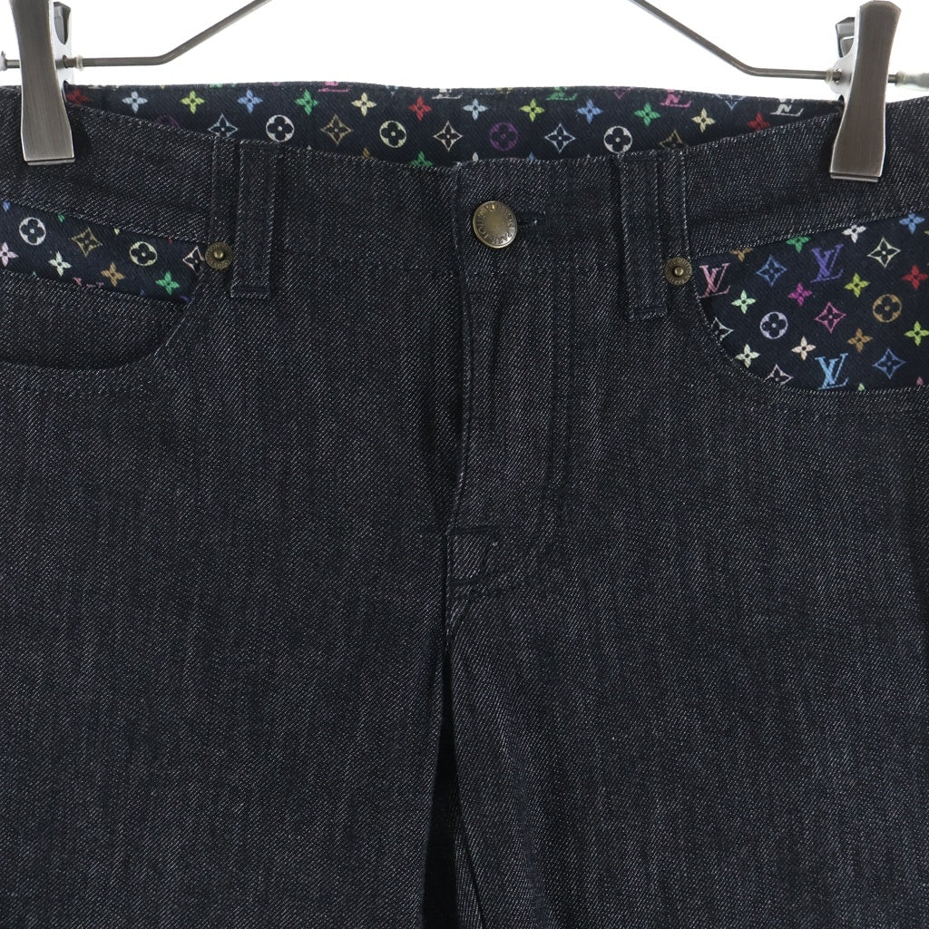 LOUIS VUITTON(ルイヴィトン) 09SS モノグラムマルチカラー ショート デニム パンツ ジーンズ ブラック レディース RW091W WOPA02DAZ