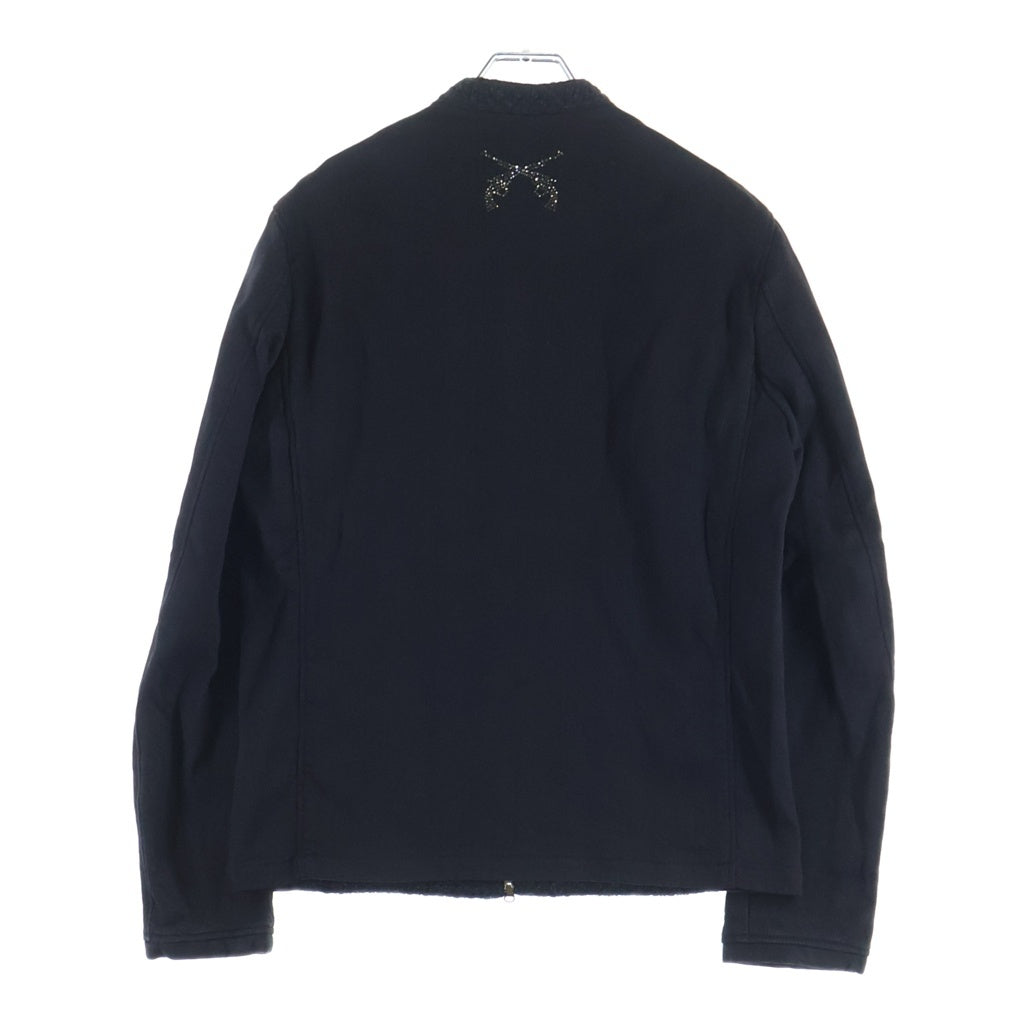 roar(ロアー) 15SS ツイード切り替え シングルライダース ジップアップジャケット ブラック 15SRB-13A レディース