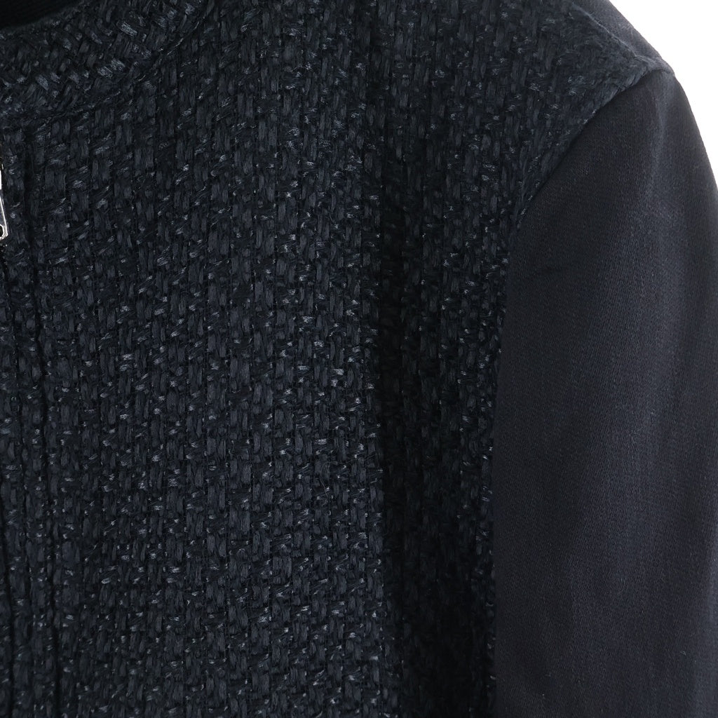 roar(ロアー) 15SS ツイード切り替え シングルライダース ジップアップジャケット ブラック 15SRB-13A レディース