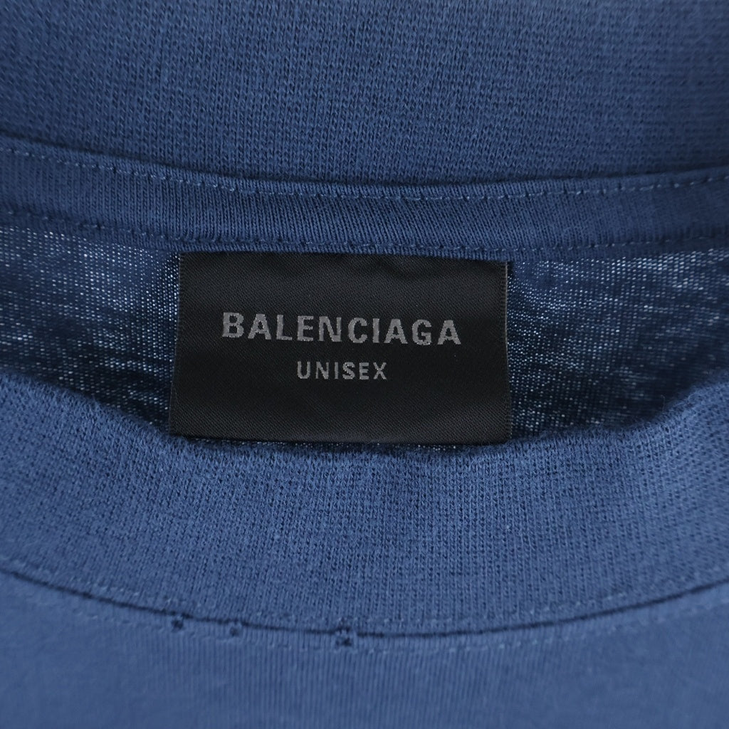 BALENCIAGA(バレンシアガ) BB Logo Tee ロゴ刺繍 クルーネック 半袖 Tシャツ カットソー ネイビー 764235 TSVC9