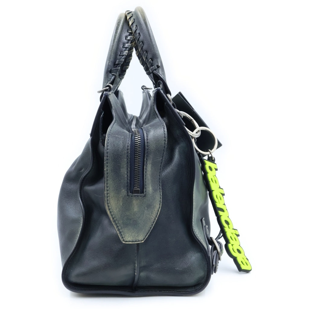 BALENCIAGA(バレンシアガ) ネオクラシックシティ ミディアム レザー ヴィンテージ加工 2WAY ハンドバッグ ショルダーバッグ ブラック 654907