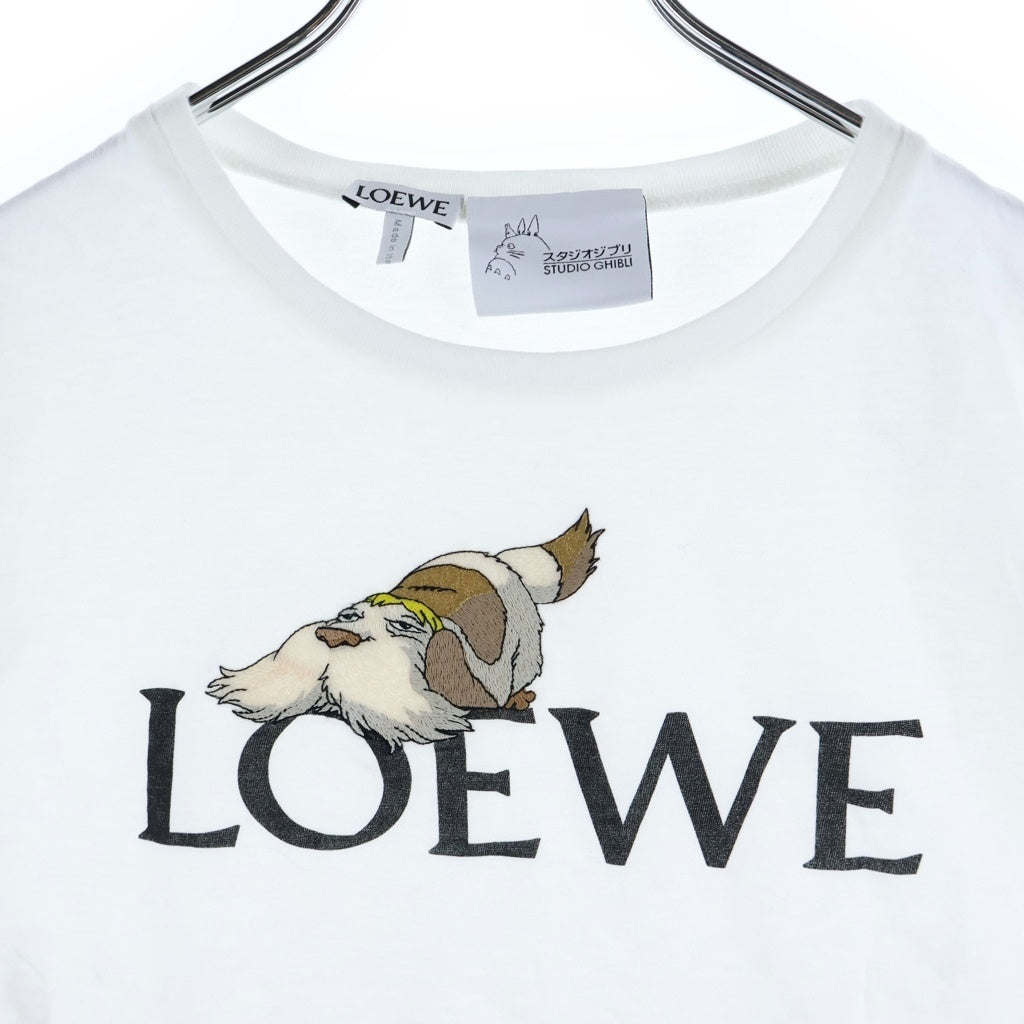 LOEWE(ロエベ) 23SS×スタジオジブリ ハウルの動く城 コラボ刺繍Tシャツ 半袖Tシャツ ホワイト ポリエステル SB44Y22X12 レディース