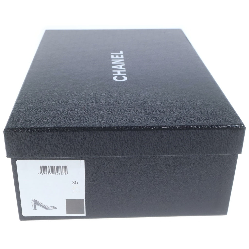 CHANEL(シャネル) CC QULITED PUMPS ココマーク マトラッセ パンプス ハイヒール ブラック ラムスキン×エナメル ゴールド金具 G32680 レディース