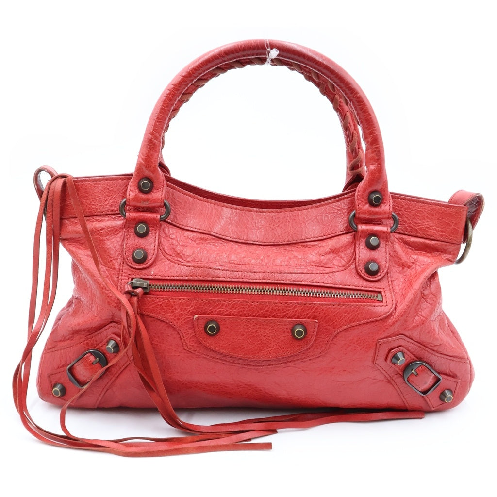 BALENCIAGA(バレンシアガ) ザ・ファースト 2WAYハンドバッグ ショルダーバッグ レッド レザー 103208 レディース
