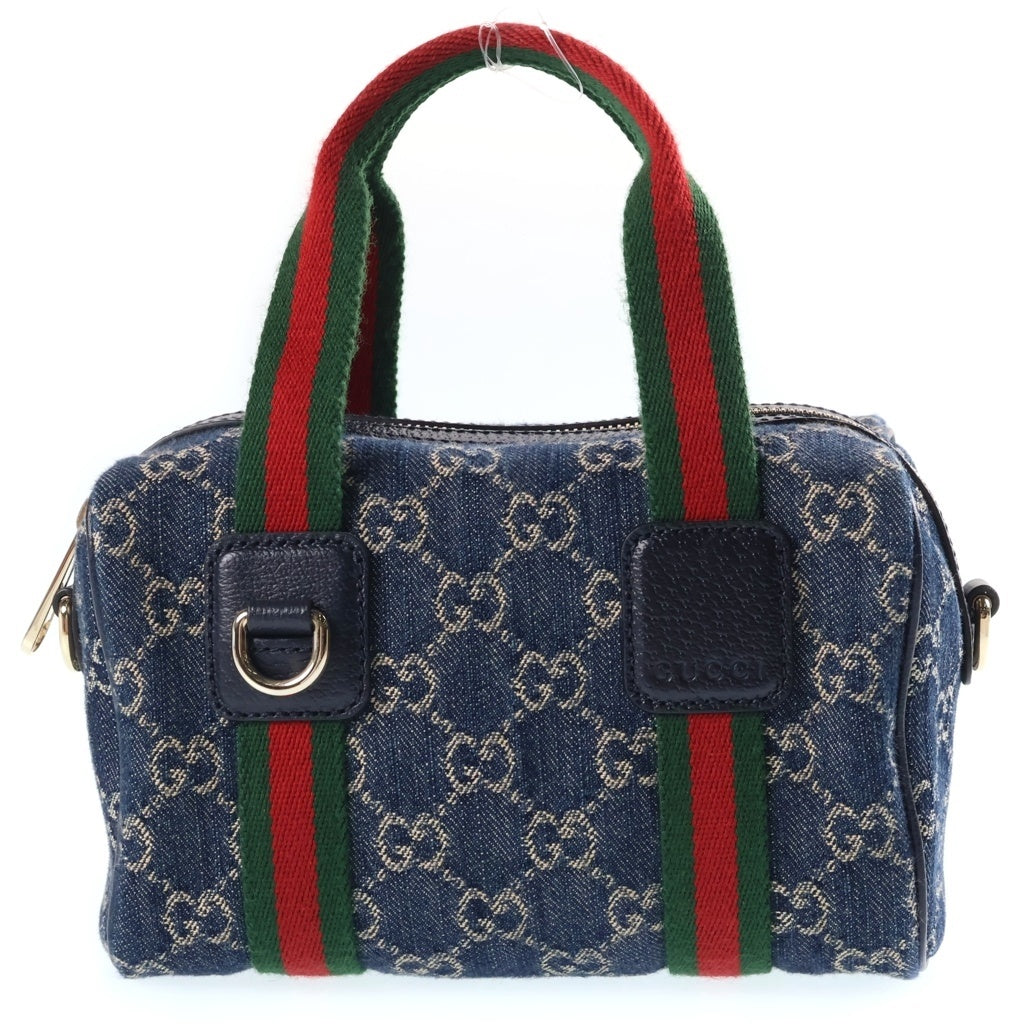 GUCCI(グッチ) GGデニム ハンド ショルダーバッグ シェリーライン ブルー 859975 レディース