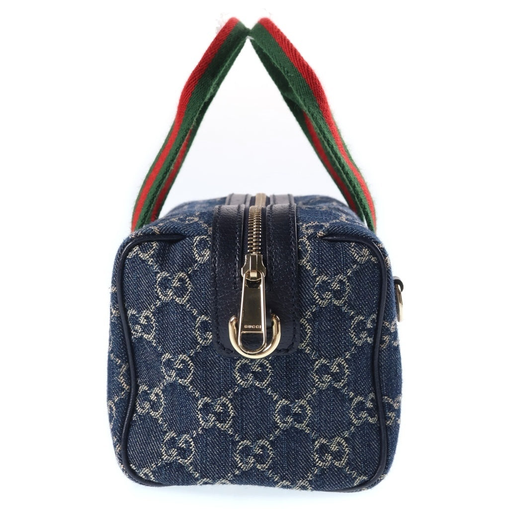 GUCCI(グッチ) GGデニム ハンド ショルダーバッグ シェリーライン ブルー 859975 レディース
