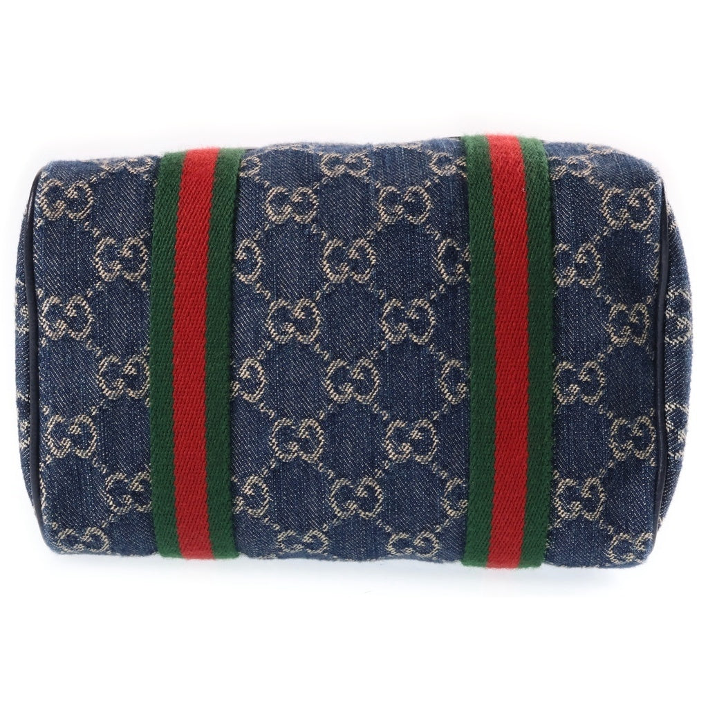 GUCCI(グッチ) GGデニム ハンド ショルダーバッグ シェリーライン ブルー 859975 レディース