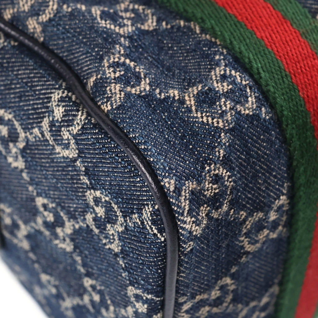 GUCCI(グッチ) GGデニム ハンド ショルダーバッグ シェリーライン ブルー 859975 レディース