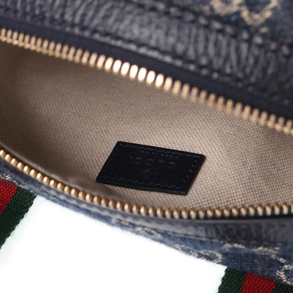 GUCCI(グッチ) GGデニム ハンド ショルダーバッグ シェリーライン ブルー 859975 レディース
