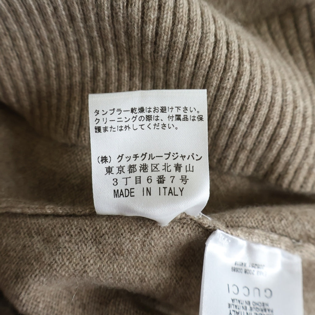 GUCCI(グッチ) カーディガン セーター ニット ベージュ×ブラウン カシミヤ 205251 レディース