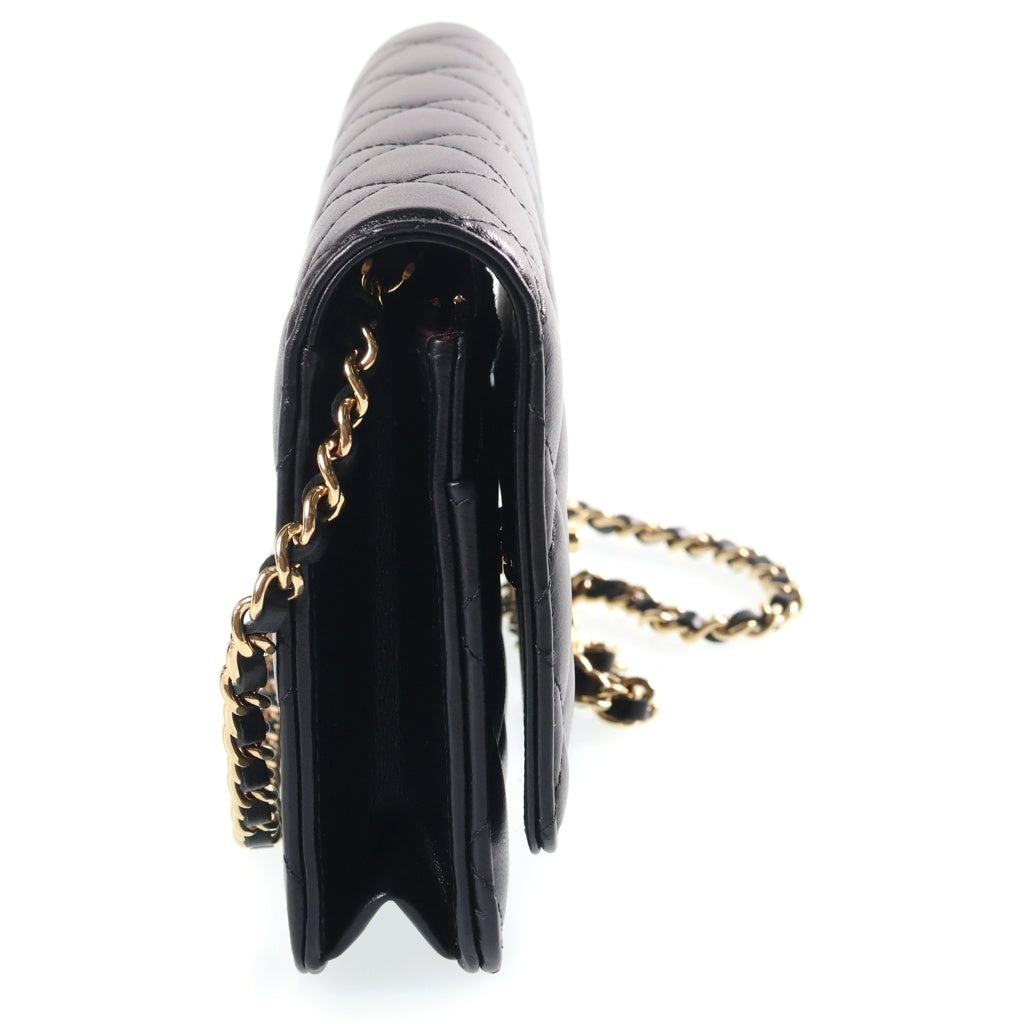 CHANEL(シャネル) マトラッセ クラシック チェーンウォレット ショルダーバッグ ブラック ラムスキン AP4241 ゴールド金具
