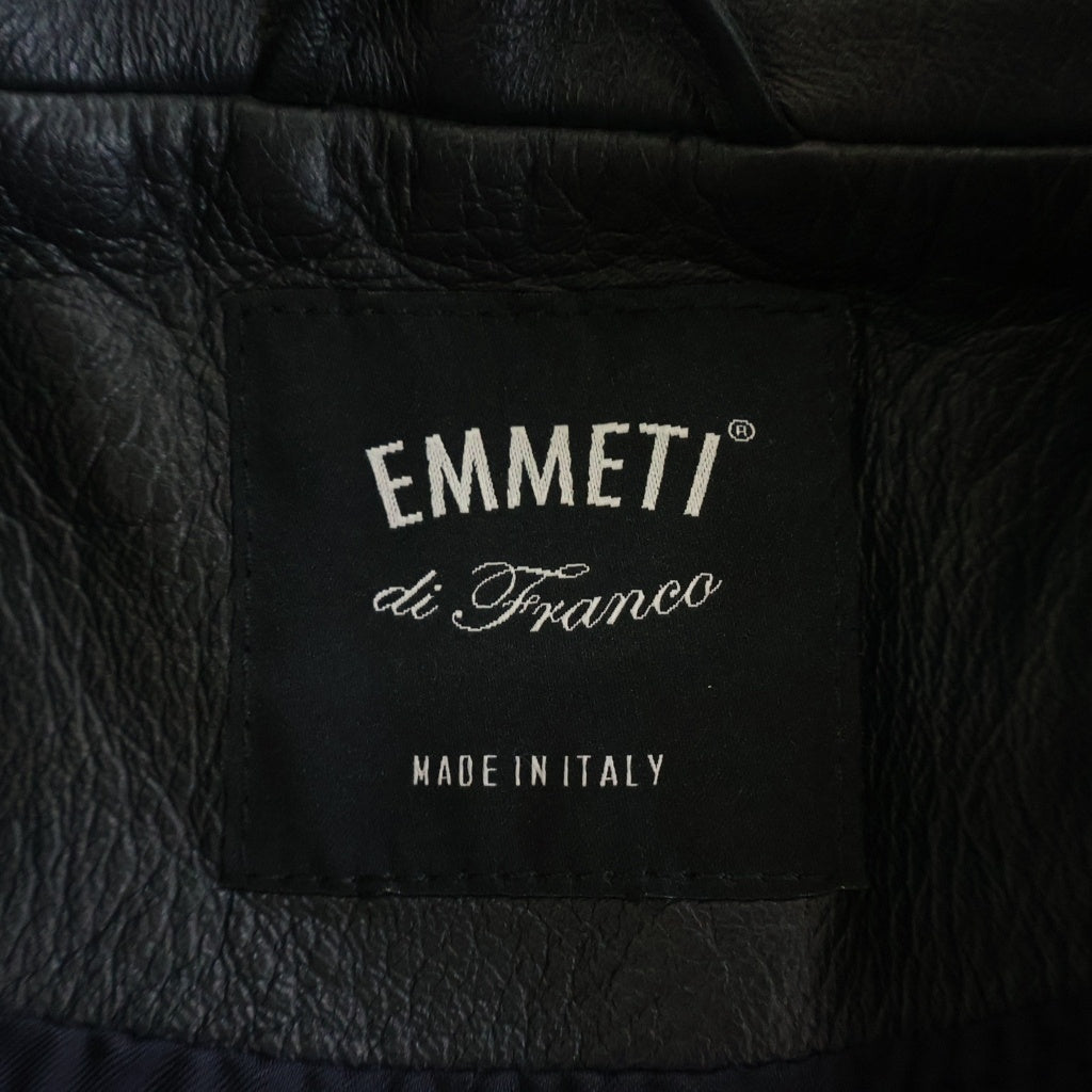 EMMETI(エンメティ) Leather Jacket ラムスキン レザージャケット イタリア製 ブラック 190388