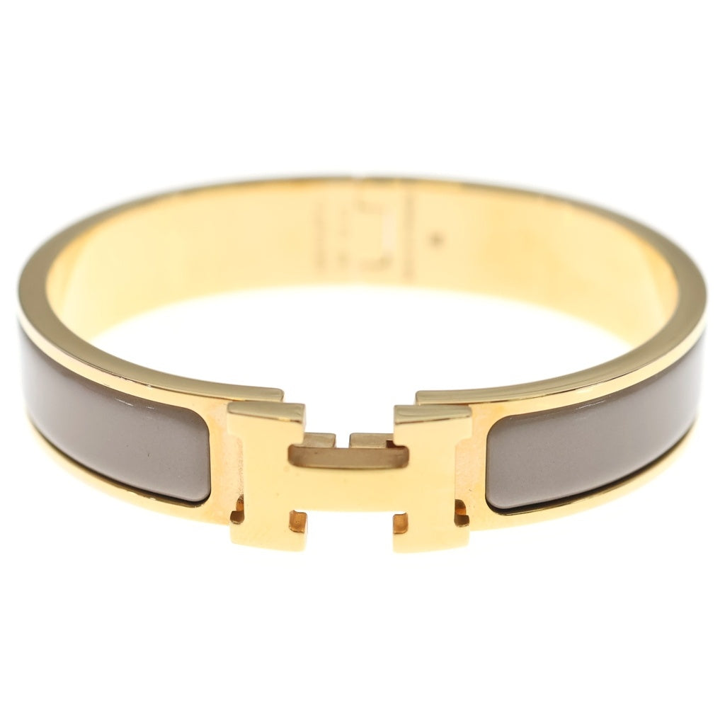HERMES(エルメス) クリックH マロングラッセ バングル ブレスレット ベージュ×ゴールド レディース