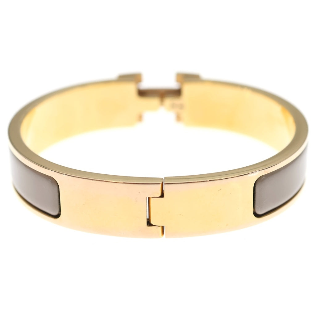 HERMES(エルメス) クリックH マロングラッセ バングル ブレスレット ベージュ×ゴールド レディース