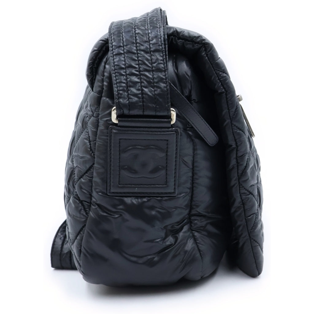 CHANEL(シャネル) コココクーン スモール ショルダーバッグ ブラック シルバー金具 ナイロン A48616 レディース