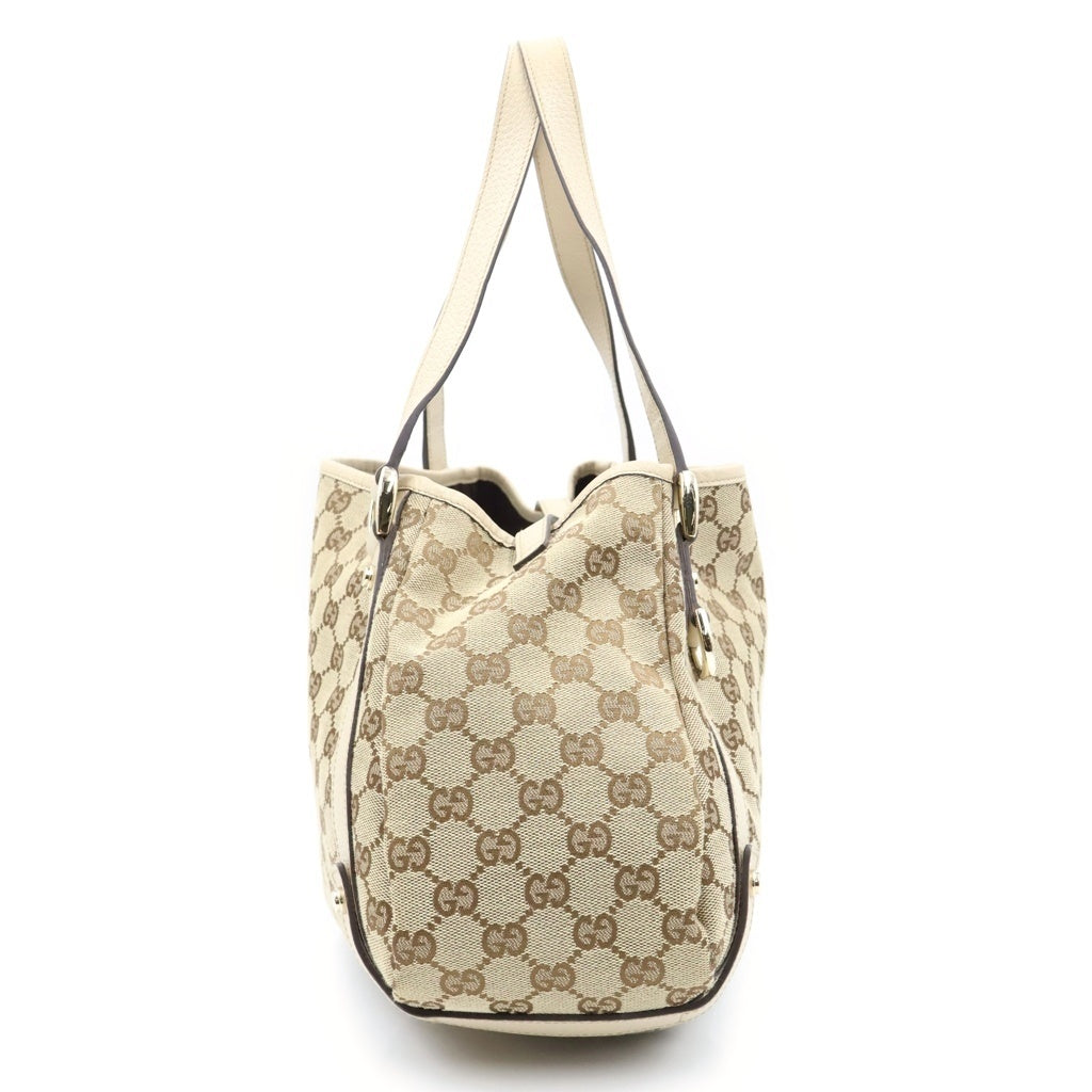 GUCCI(グッチ) アビー ショルダーバック トート キャンバス ベージュ/ブラウン 130736 レディース