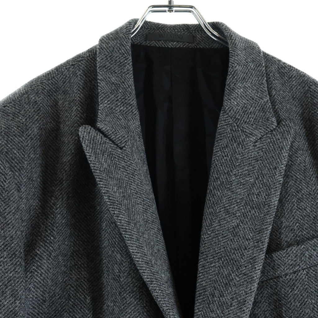 VALENTINO(ヴァレンティノ) 20AW Outerwear Jacket アウターウェアージャケット テクニカルウール ヘリンボーン コート グレー UV0CAD656Q7