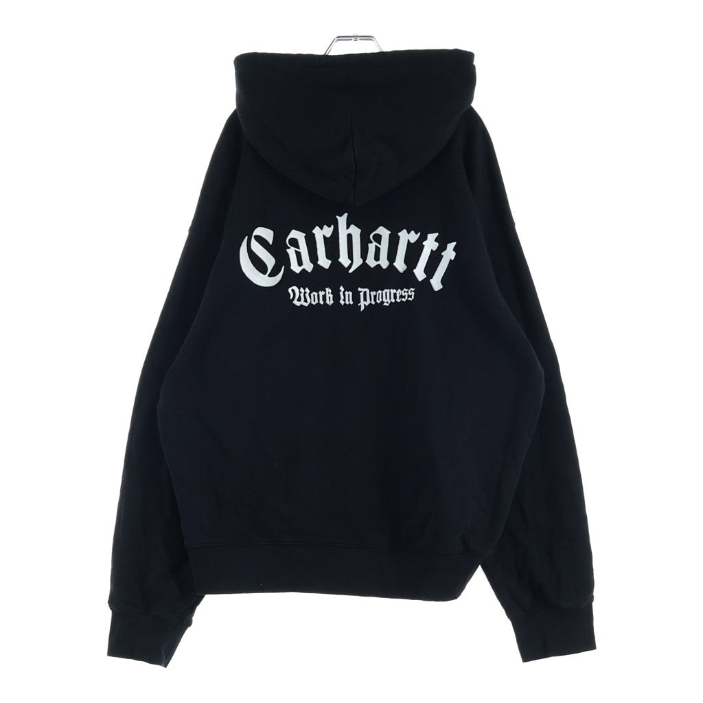 CARHARTT(カーハート) Hooded Onyx Script Sweatshirt プルオーバーパーカー 刺繍 コットン ブラック