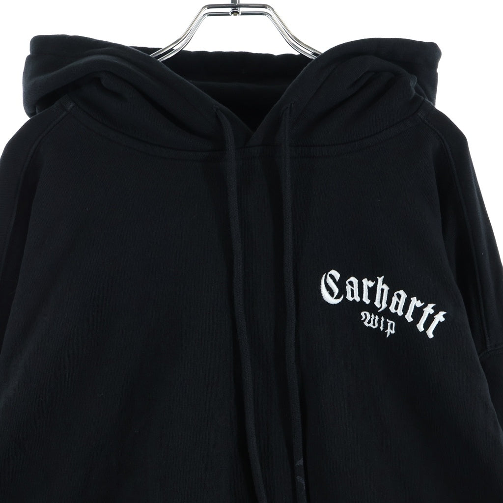 CARHARTT(カーハート) Hooded Onyx Script Sweatshirt プルオーバーパーカー 刺繍 コットン ブラック