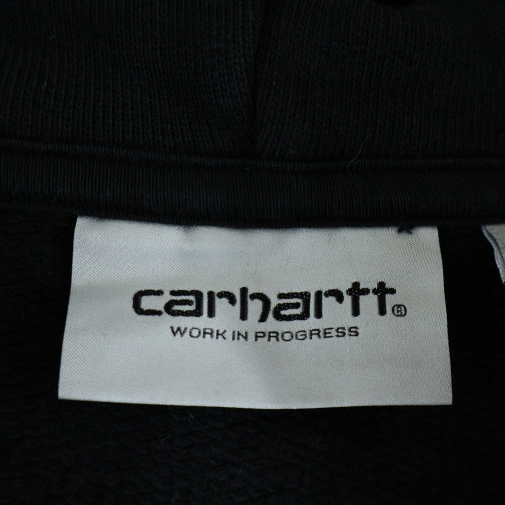 CARHARTT(カーハート) Hooded Onyx Script Sweatshirt プルオーバーパーカー 刺繍 コットン ブラック