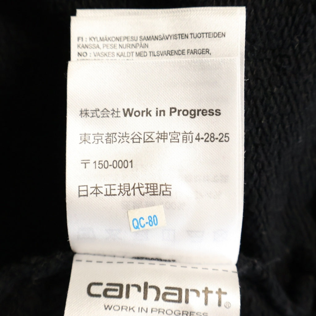 CARHARTT(カーハート) Carhartt WIP Hooded Onyx Script Sweatshirt ロゴ刺繍フーディー パーカー ブラック #L