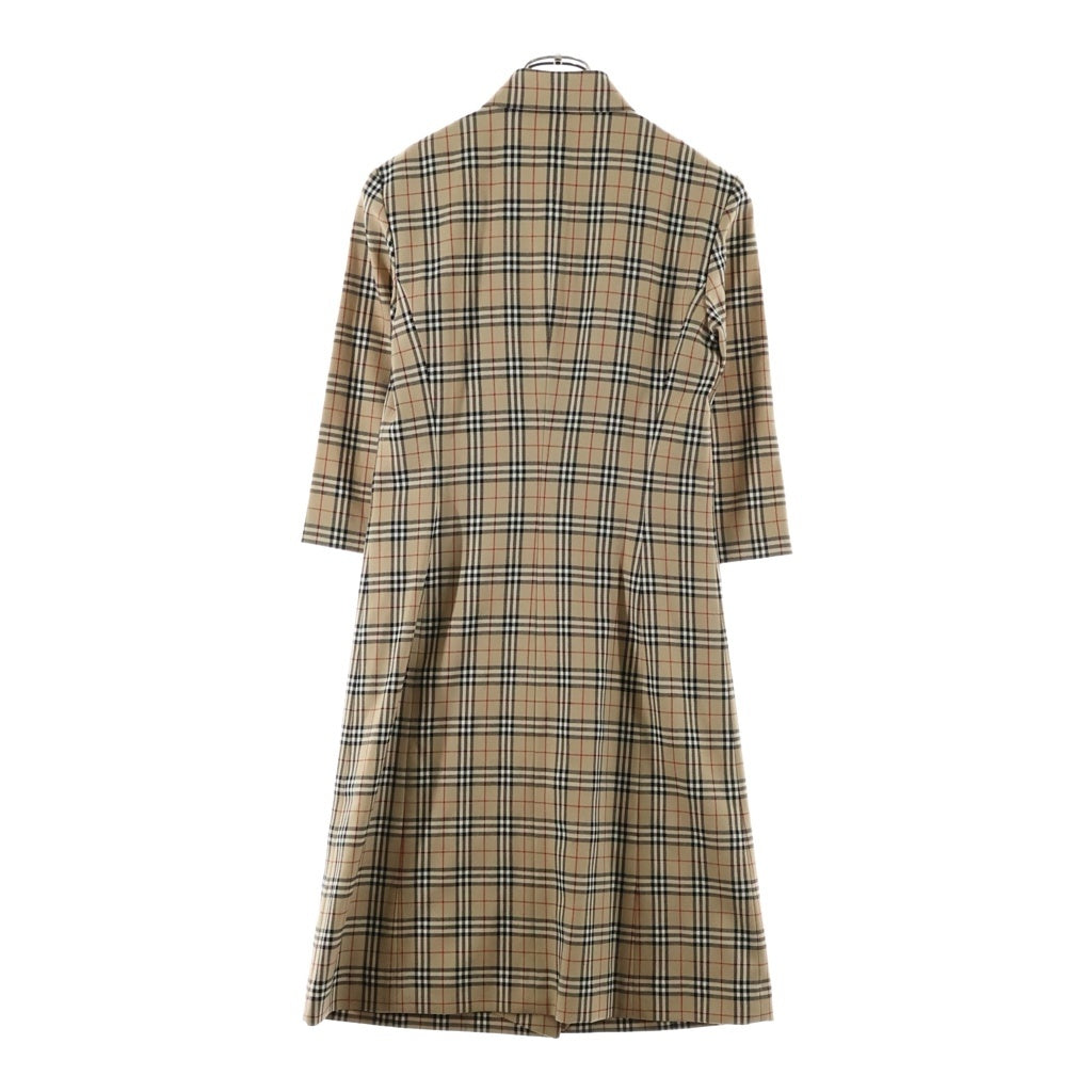 BURBERRY BLUE LABEL(バーバリーブルーレーベル) ノバチェック 七分丈 シャツワンピース ベージュ #38 FMF70-507 レディース