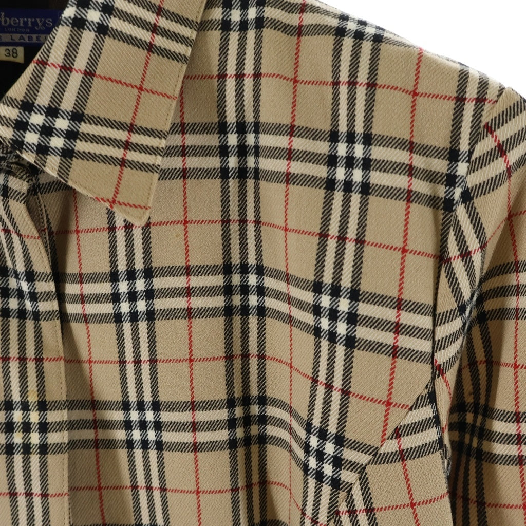 BURBERRY BLUE LABEL(バーバリーブルーレーベル) ノバチェック 七分丈 シャツワンピース ベージュ #38 FMF70-507 レディース