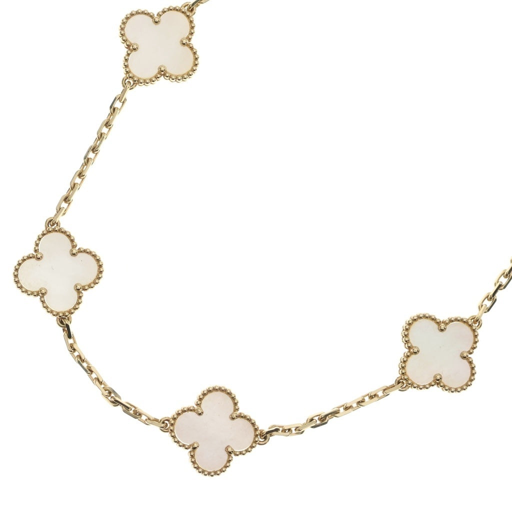 Van Cleef & Arpels(ヴァンクリーフアンドアーペル) ヴィンテージアルハンブラ 10モチーフ マザーオブパール ネックレス Au750 イエローゴールド VCARA42800 レディース
