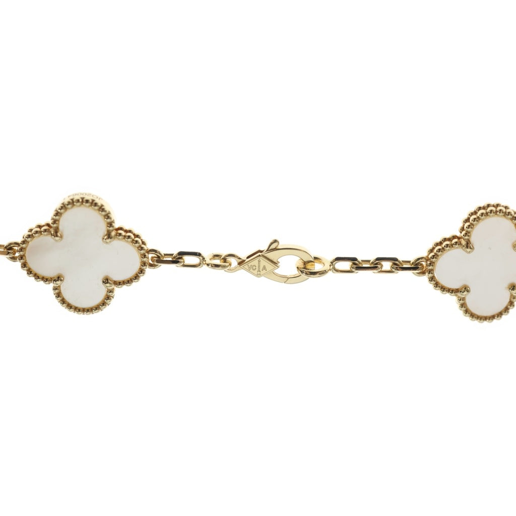 Van Cleef & Arpels(ヴァンクリーフアンドアーペル) ヴィンテージアルハンブラ 10モチーフ マザーオブパール ネックレス Au750 イエローゴールド VCARA42800 レディース