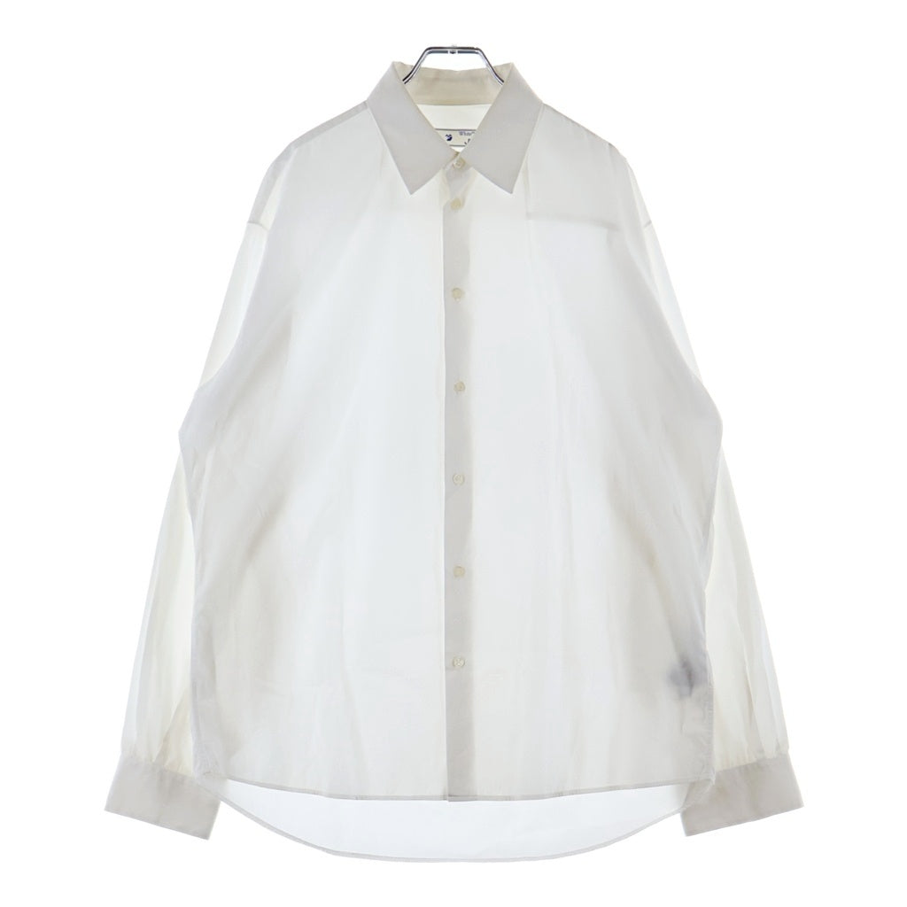 OFF-WHITE(オフホワイト) 21AW ミニロゴ コットンブロード シャツ ホワイト #XL OMGA194F21FAB004