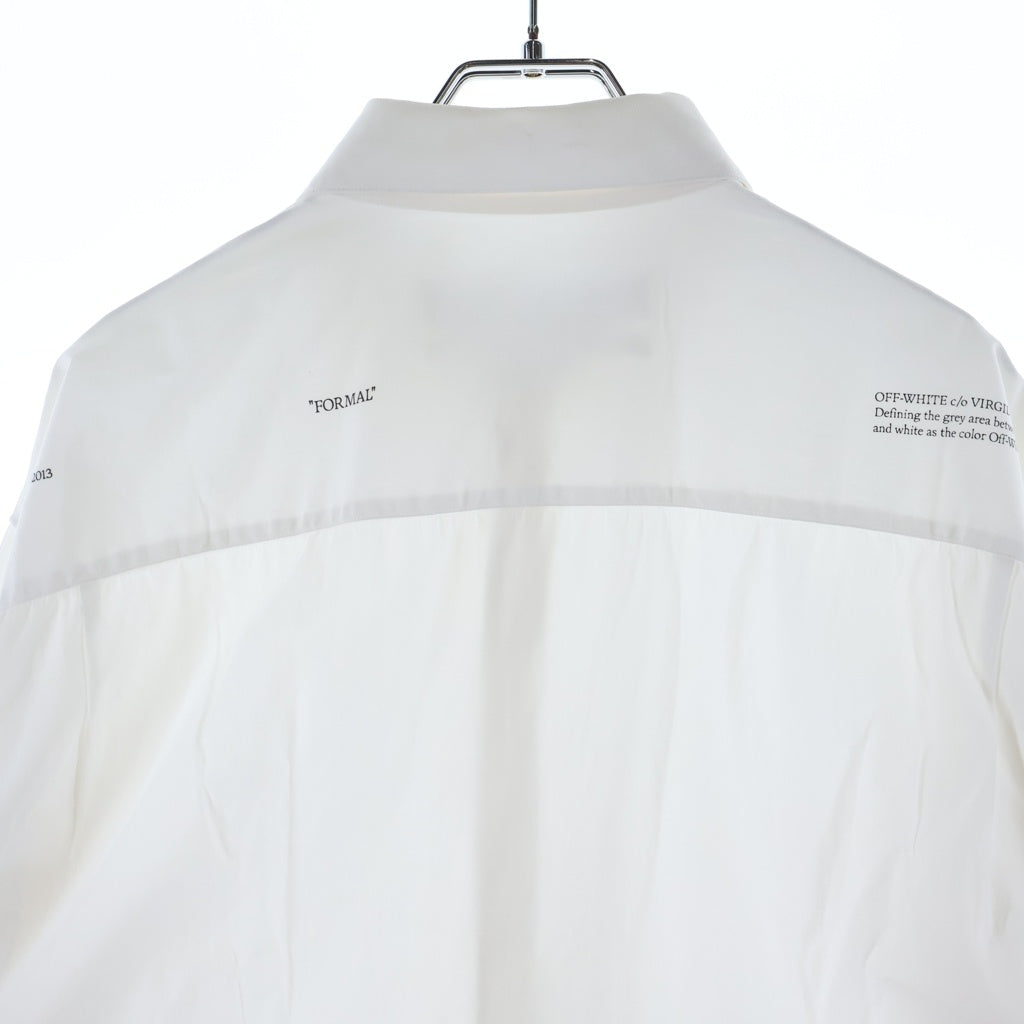 OFF-WHITE(オフホワイト) 21AW ミニロゴ コットンブロード シャツ ホワイト #XL OMGA194F21FAB004
