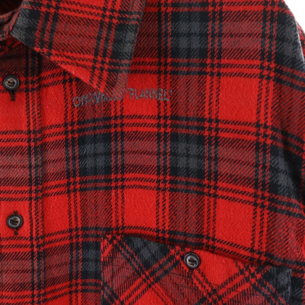 OFF-WHITE(オフホワイト) 20AW STENCIL FLANNEL CHECK SHIRT ステンシル アロー チェック フランネルシャツ レッド #L OMGA133E20FAB001