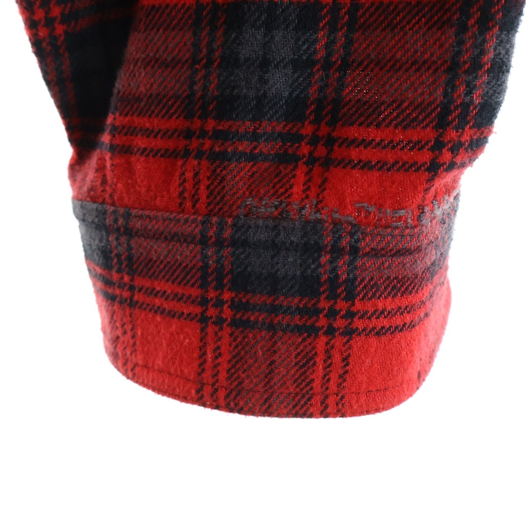 OFF-WHITE(オフホワイト) 20AW STENCIL FLANNEL CHECK SHIRT ステンシル アロー チェック フランネルシャツ レッド #L OMGA133E20FAB001