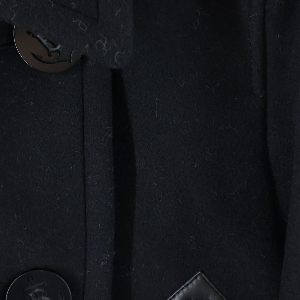 BURBERRY(バーバリー) ステンカラー コート ウール レザー ブラック レディース