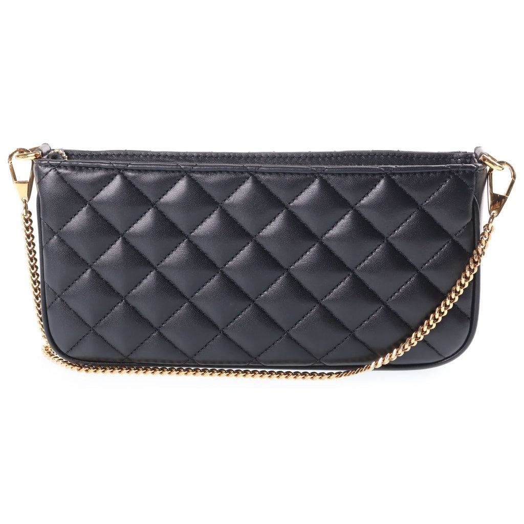 VERSACE(ヴェルサーチ) メドゥーサ チェーン ショルダーバッグ ミニバッグ ブラック レザー ゴールド金具 レディース