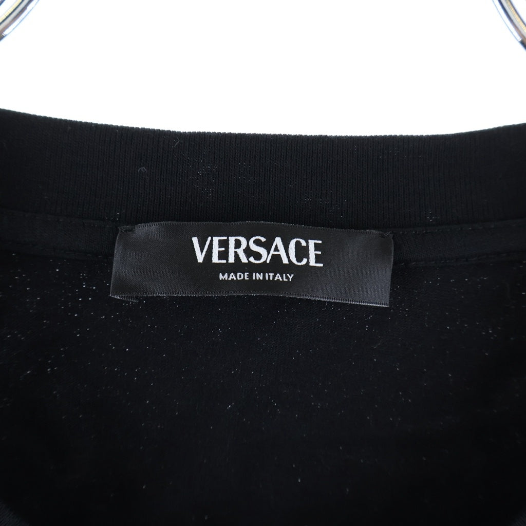 VERSACE(ヴェルサーチ) Hill Print Logo ヒルプリント ロゴTシャツ ブラック 1012926