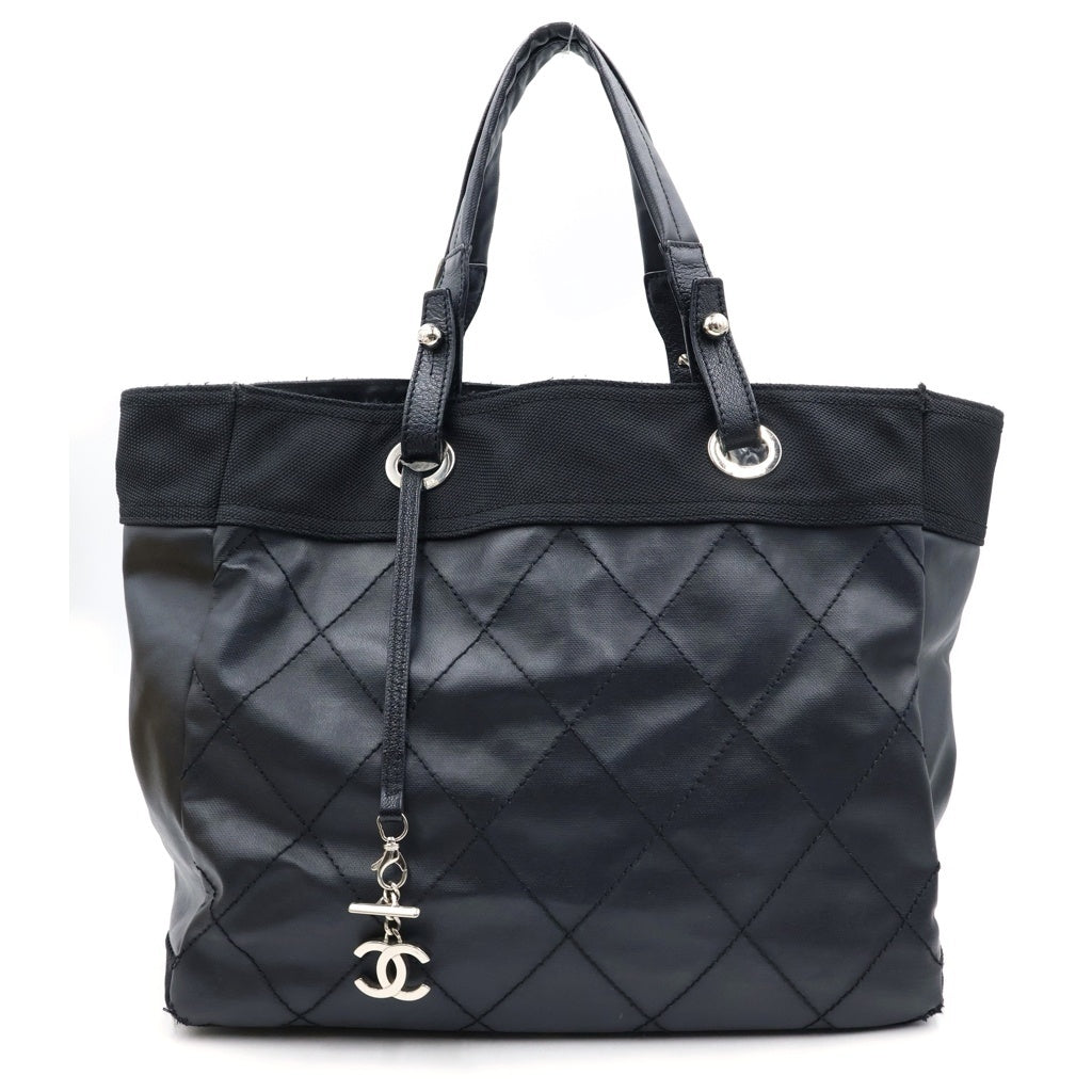 CHANEL(シャネル) パリビアリッツMM 11番台 トートバッグ ハンドバッグ ブラック レザー A34209 シルバー金具 レディース