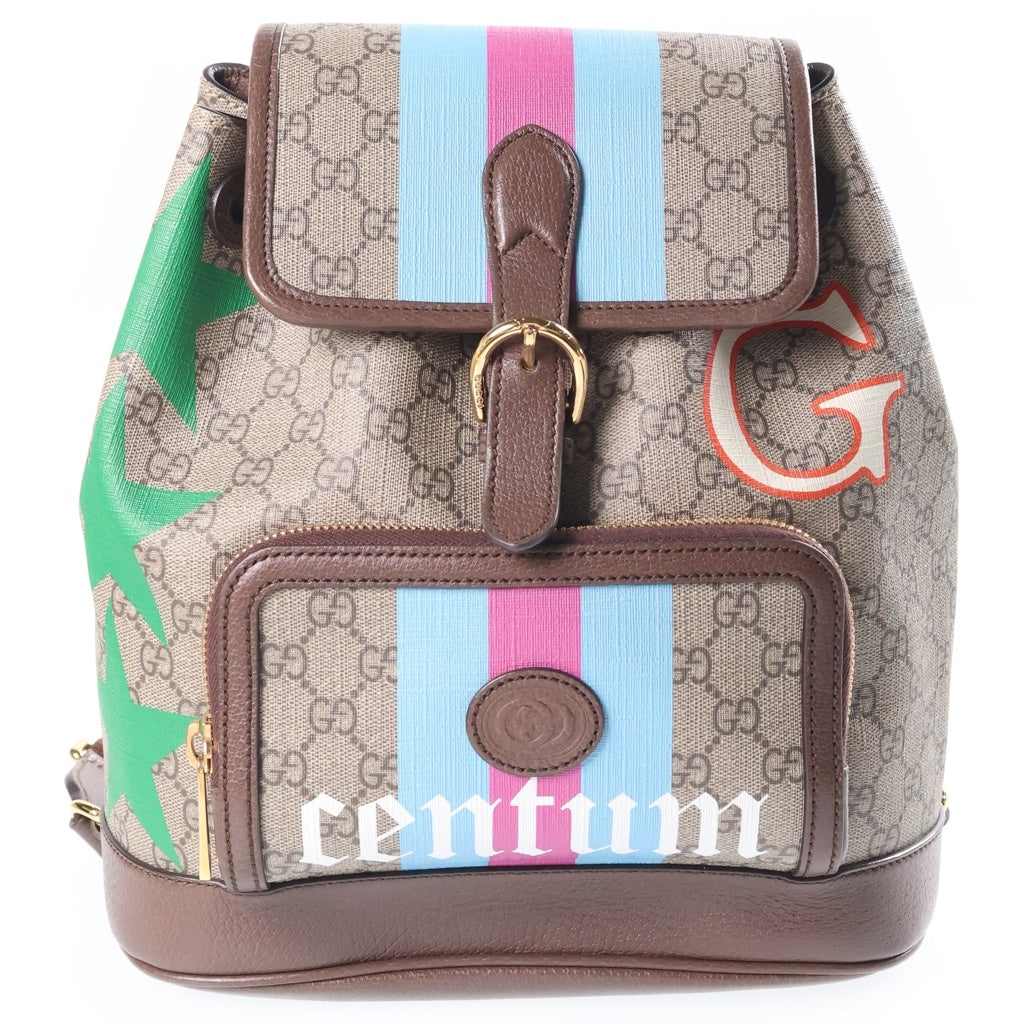GUCCI(グッチ) リュック バックパック GGスプリーム インターロッキングG キャンバス レザー ベージュ/ブラウン 674147 レディース