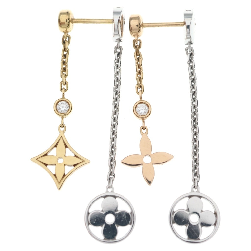 LOUIS VUITTON(ルイヴィトン) モノグラムイディール ダイヤピアス イエローゴールド×ホワイトゴールド×ピンクゴールド Au750 レディース