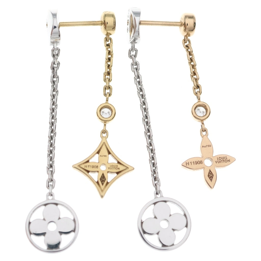 LOUIS VUITTON(ルイヴィトン) モノグラムイディール ダイヤピアス イエローゴールド×ホワイトゴールド×ピンクゴールド Au750 レディース