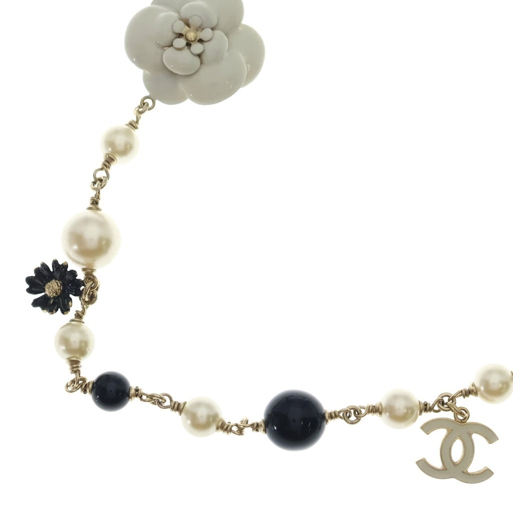 CHANEL(シャネル) ココマーク カメリア チェーン ネックレス B13C 10P ホワイト/ブラック レディース