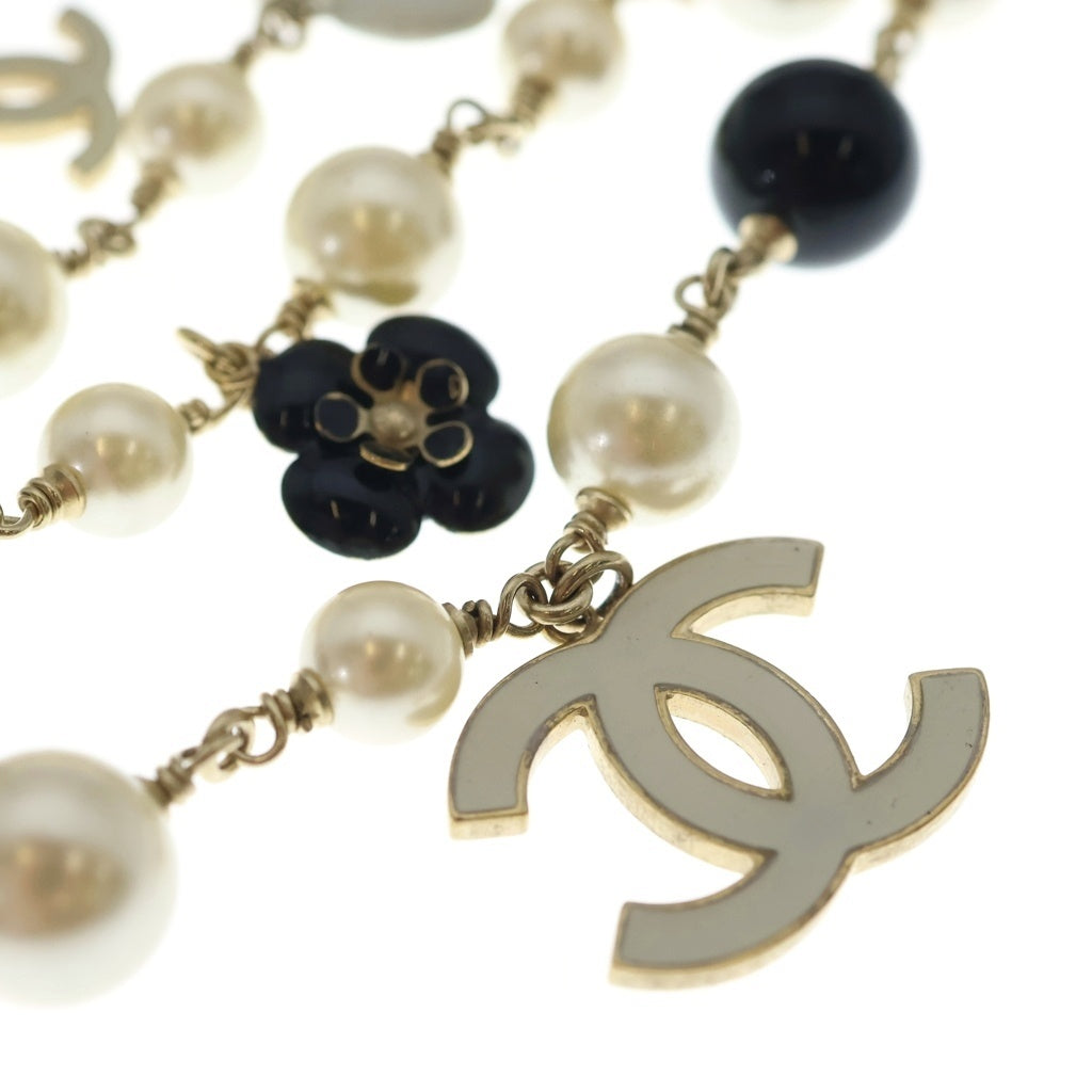 CHANEL(シャネル) ココマーク カメリア チェーン ネックレス B13C 10P ホワイト/ブラック レディース