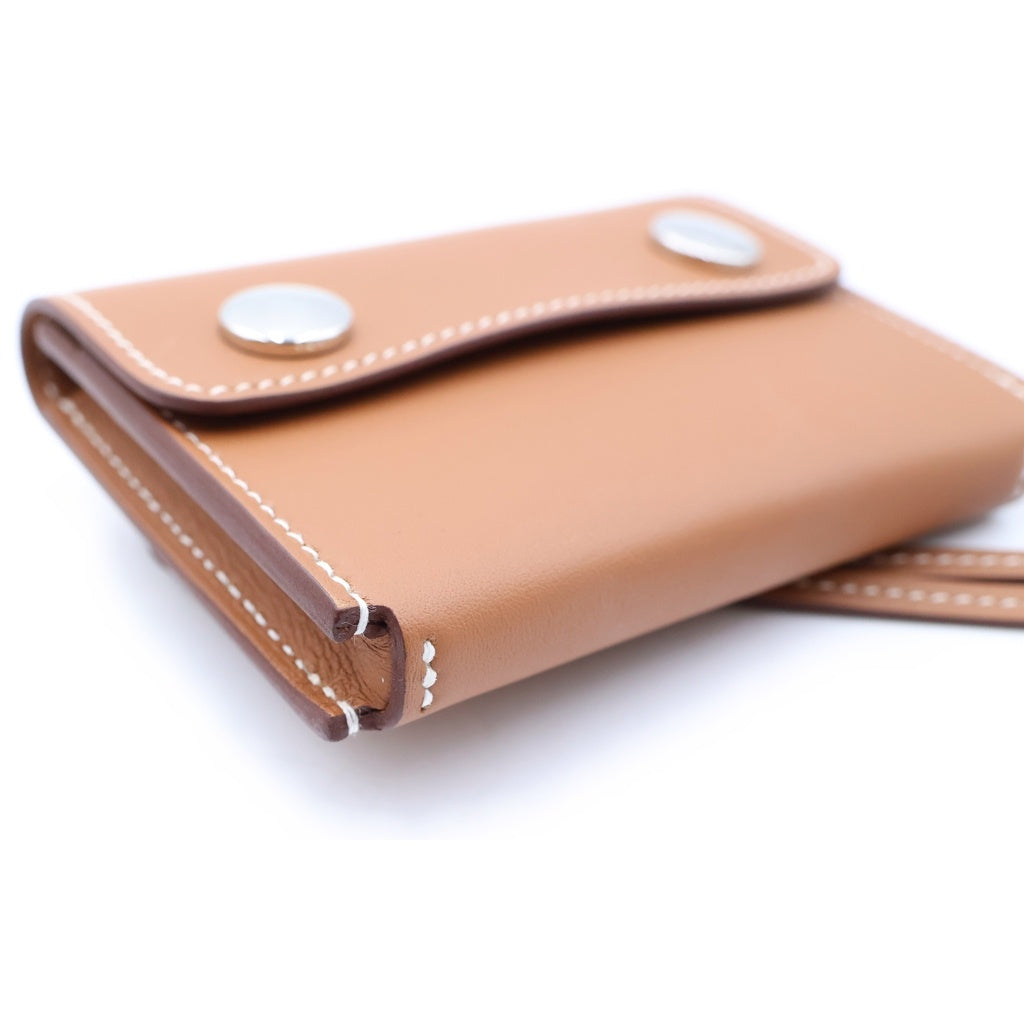 HERMES(エルメス) スナップカードホルダー チャーム ゴールド シルバー金具 スイフト W刻印 レディース