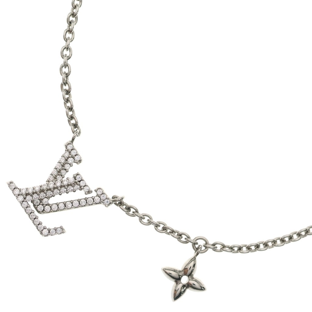 LOUIS VUITTON(ルイヴィトン) LVアイコニック ラインストーンネックレス ペンダント チェーン シルバー M02751 レディース