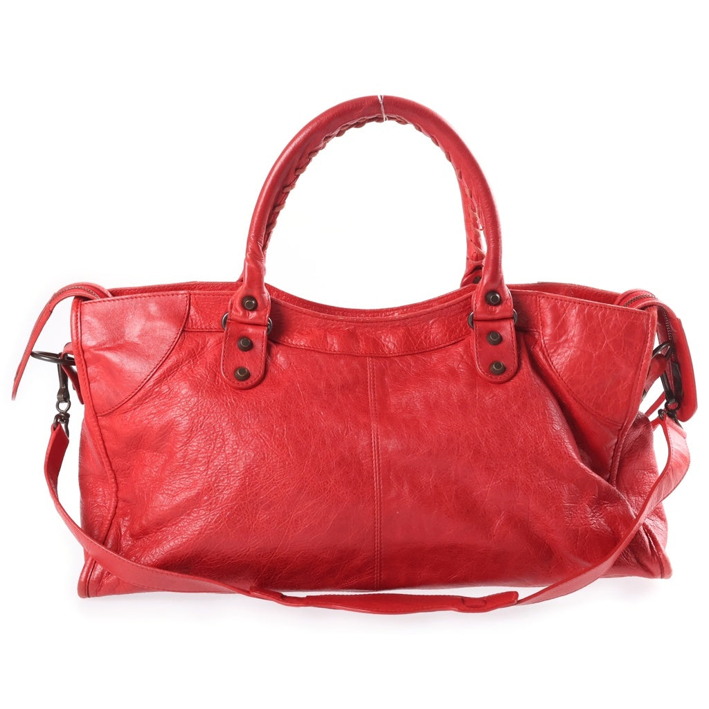 BALENCIAGA(バレンシアガ) ザ・パートタイム 2WAYバッグ ハンドバッグ ショルダーバッグ レッド レザー 168028 ブラック金具 レディース