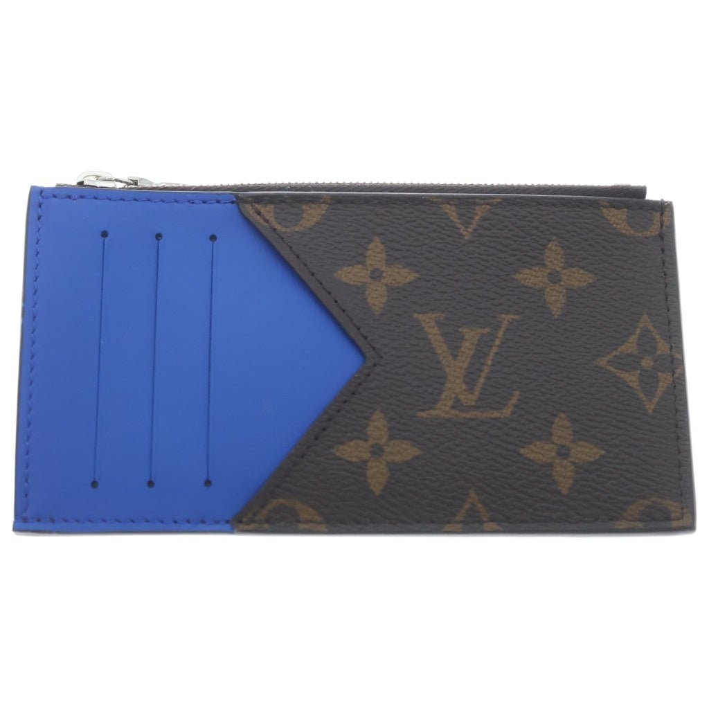 LOUIS VUITTON(ルイヴィトン) モノグラム マカサー コインカードホルダー カードケース フラグメントケース ブラウン×ブルー PVC×レザー M82911 シルバー金具 レディース